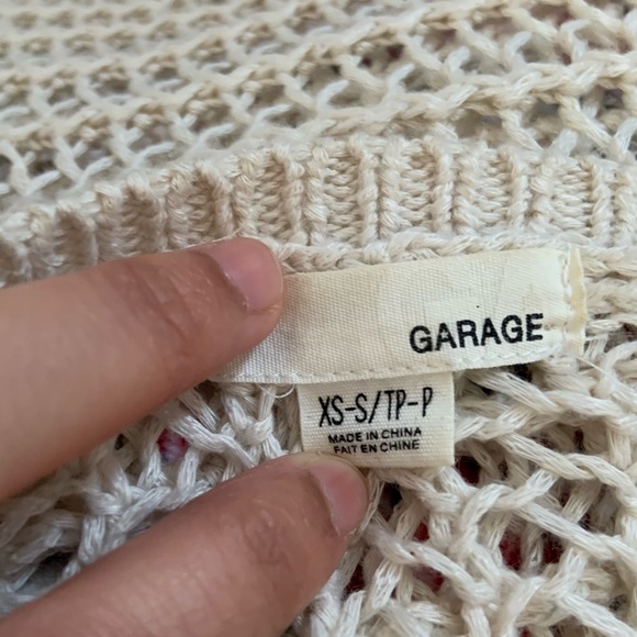 Garage, Nude Loose Knit 3/4 Sleeve Oversized Cardigan, Size: X Small - Picture 4 of 5